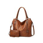 Anwra Leather Tote Bag Brown – Front View