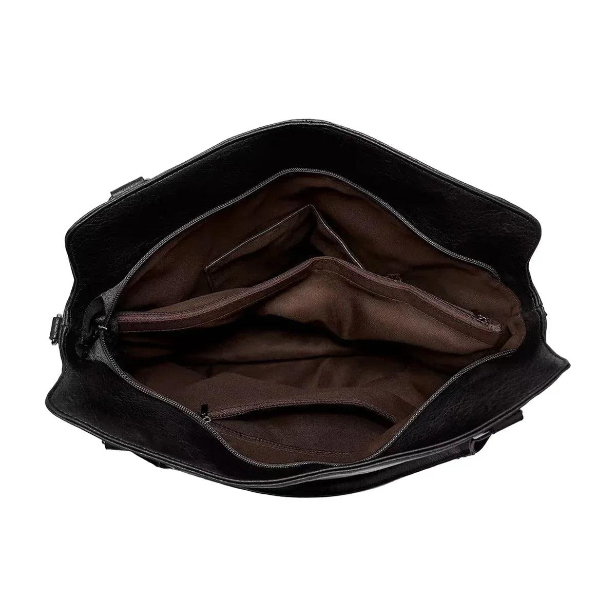 Anwra Leather Tote Bag Black – Top View